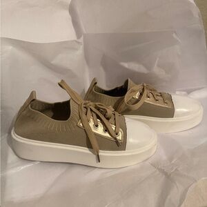 Casual Tan Canvas Sneakers for Women